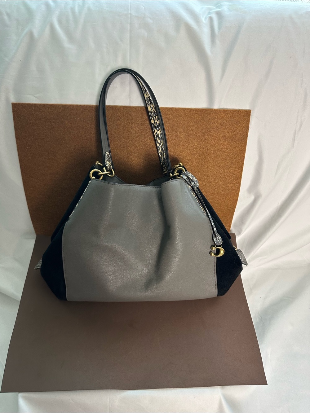 Coach Two-Tone Gray and Black Shoulder Bag